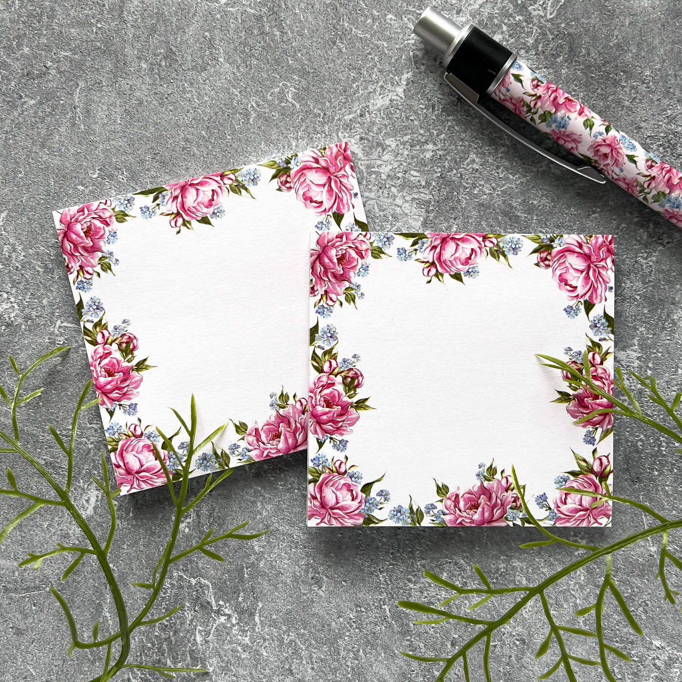 Pink Peony Sticky Notes