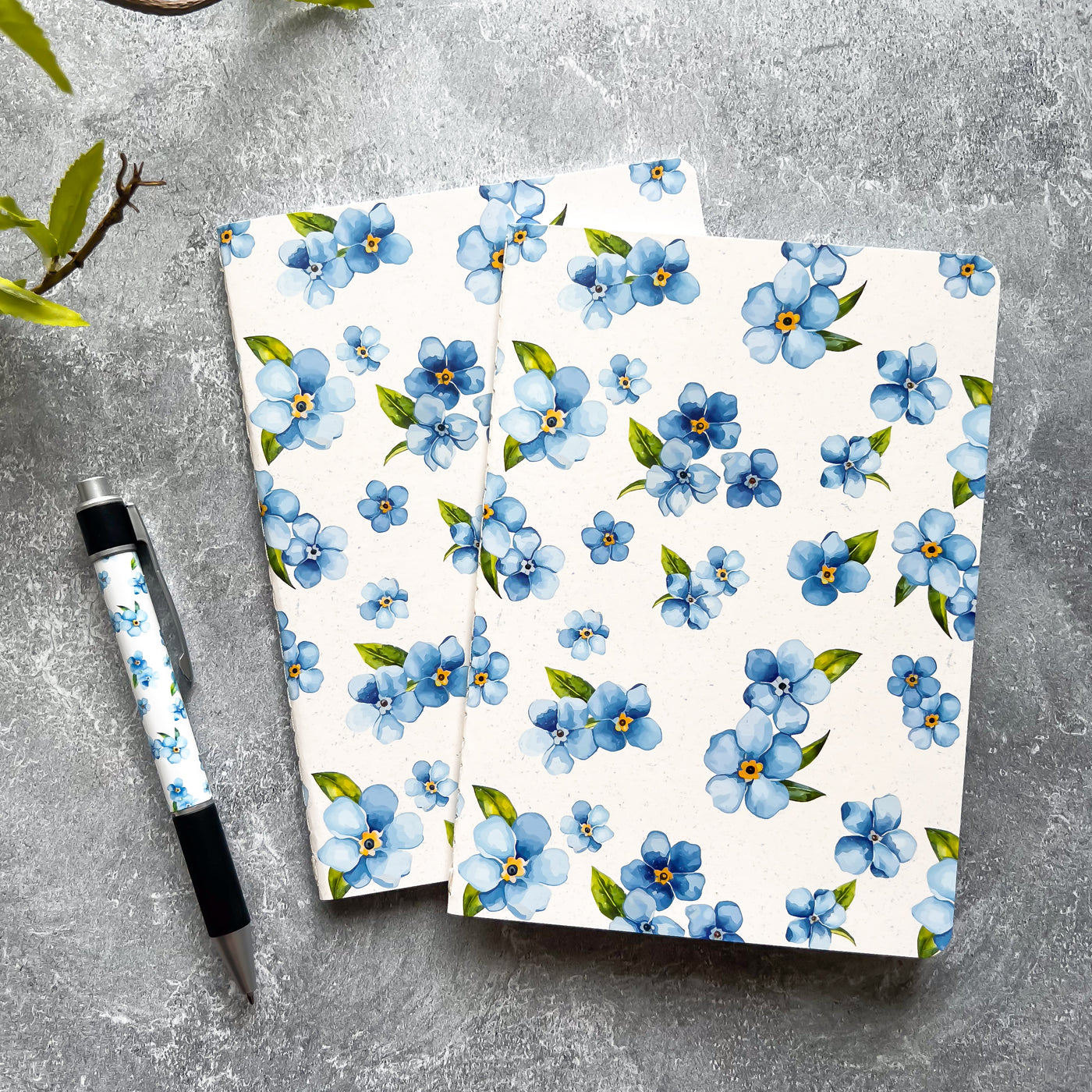 Forget-Me-Not Sewn Mini Notebook
