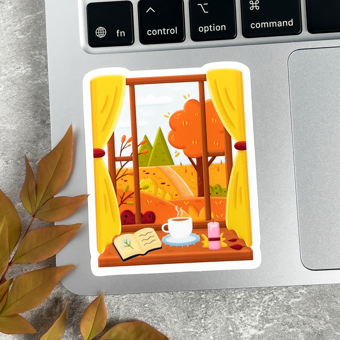 Fall Window View Sticker