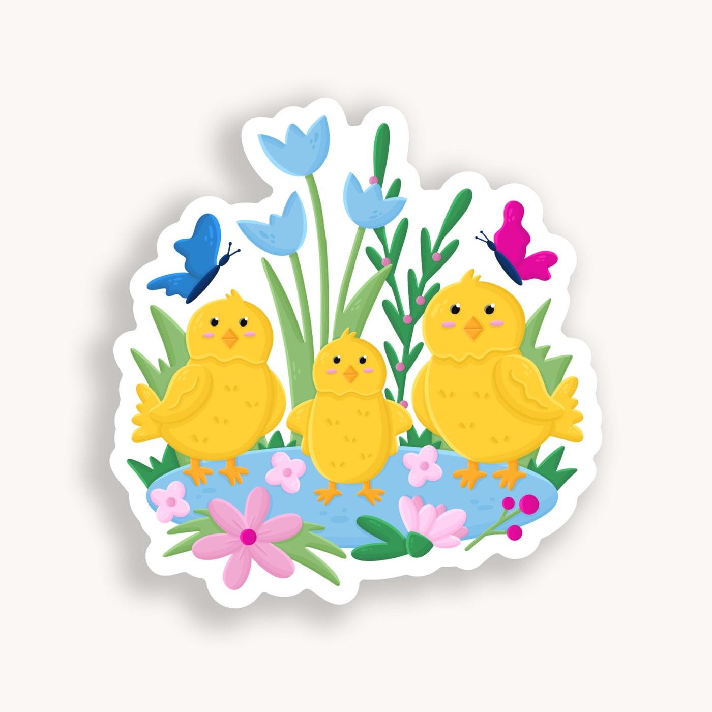 Baby Chicks Clear Sticker