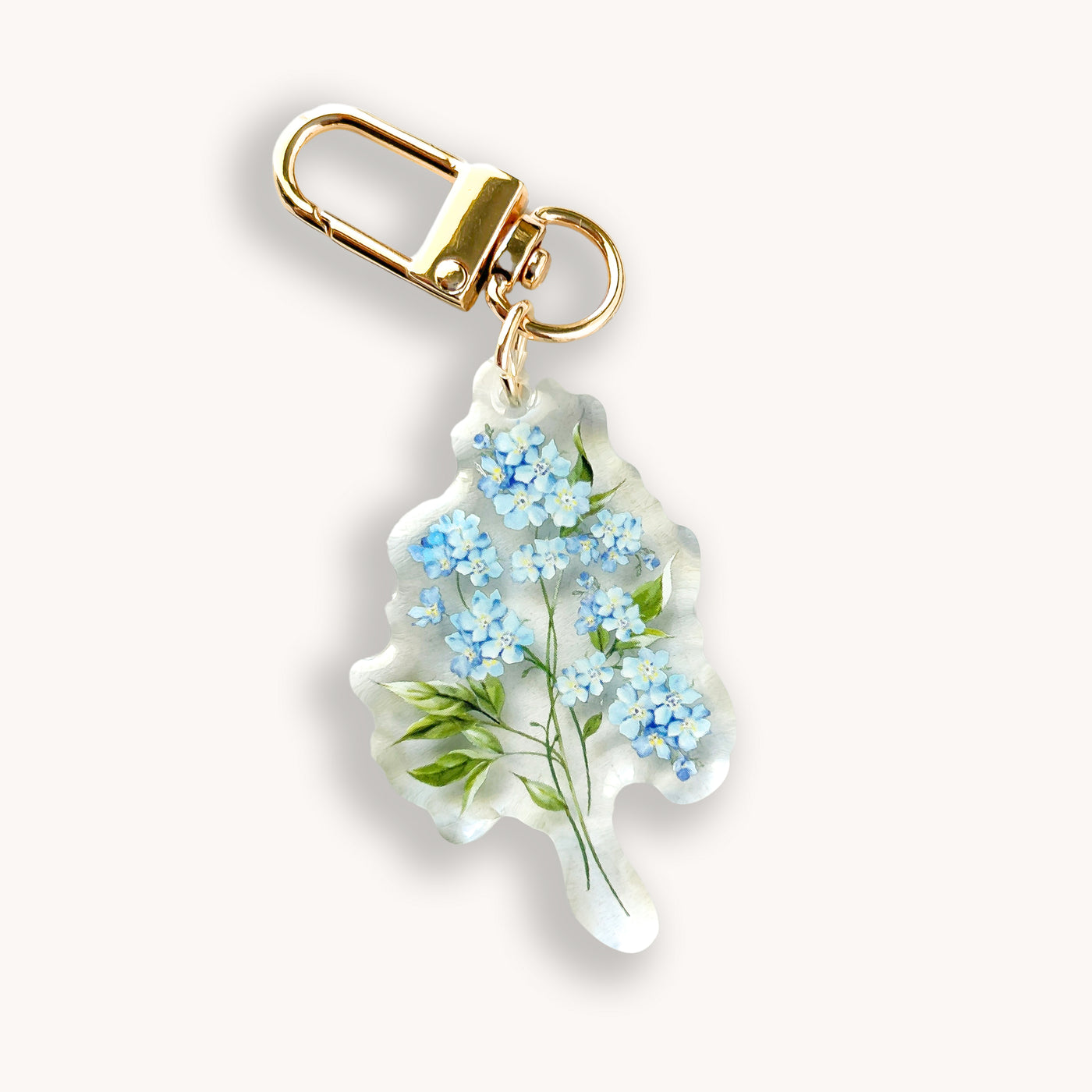 Blue Florals Large Bouquet Keychain