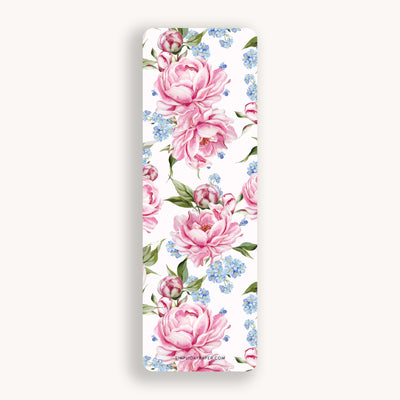 Pink Peony Floral Bookmark