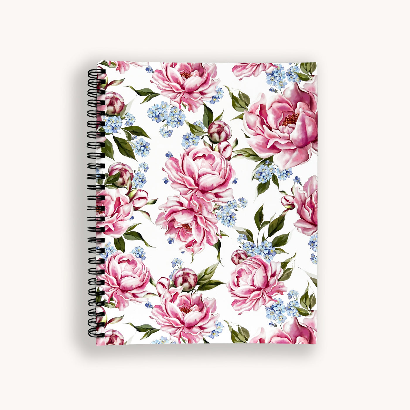 Pink Peony Lined Notebook (7"x9")