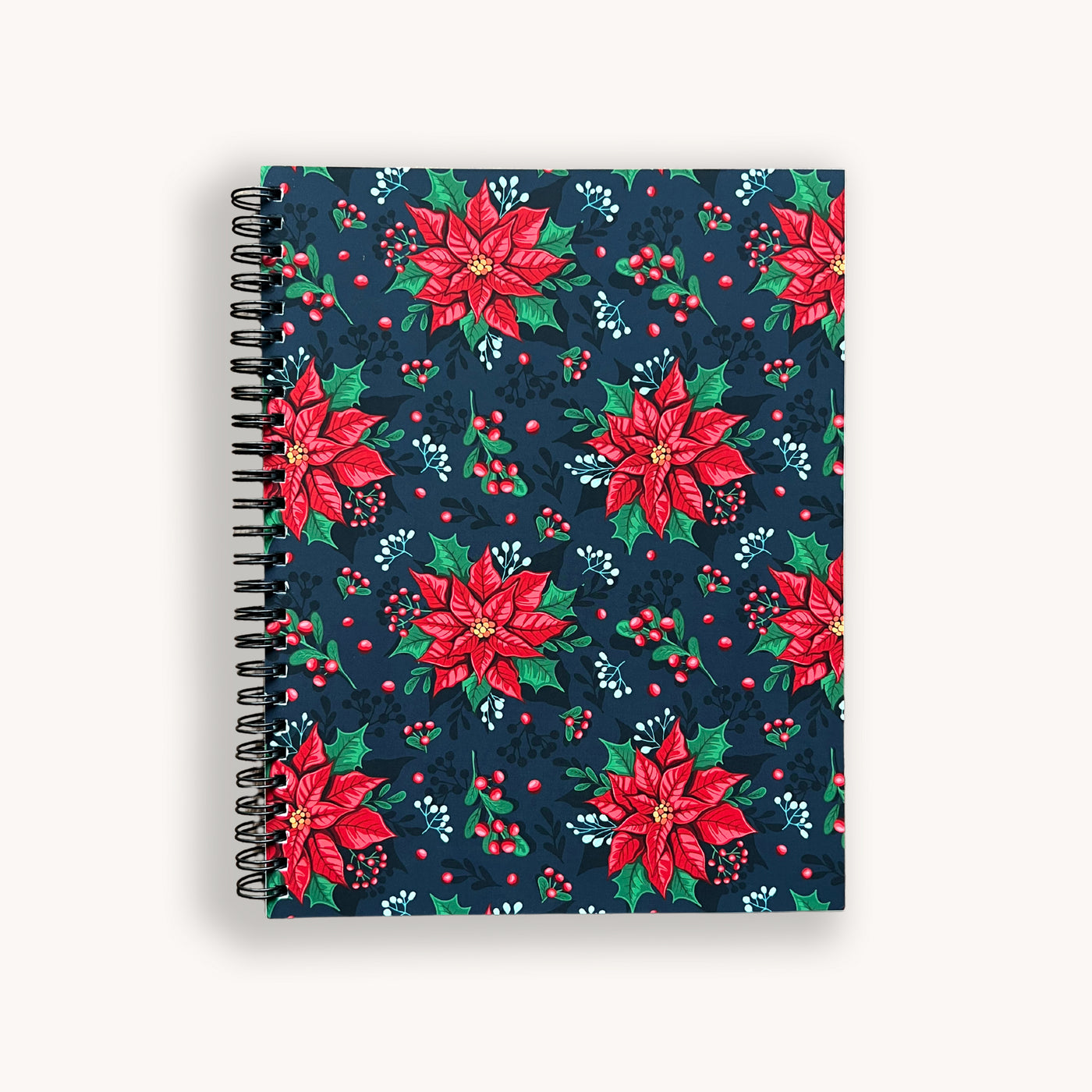Winter Poinsettia Lined Notebook (7"x9")
