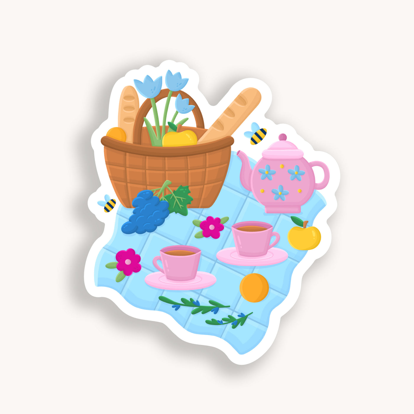 Spring Picnic Clear Sticker